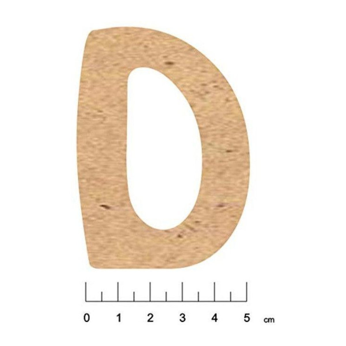 Selbstklebender Buchstabe D aus MDF-Holz von MegaCrea, Höhe: 7,5 cm - Bild 1