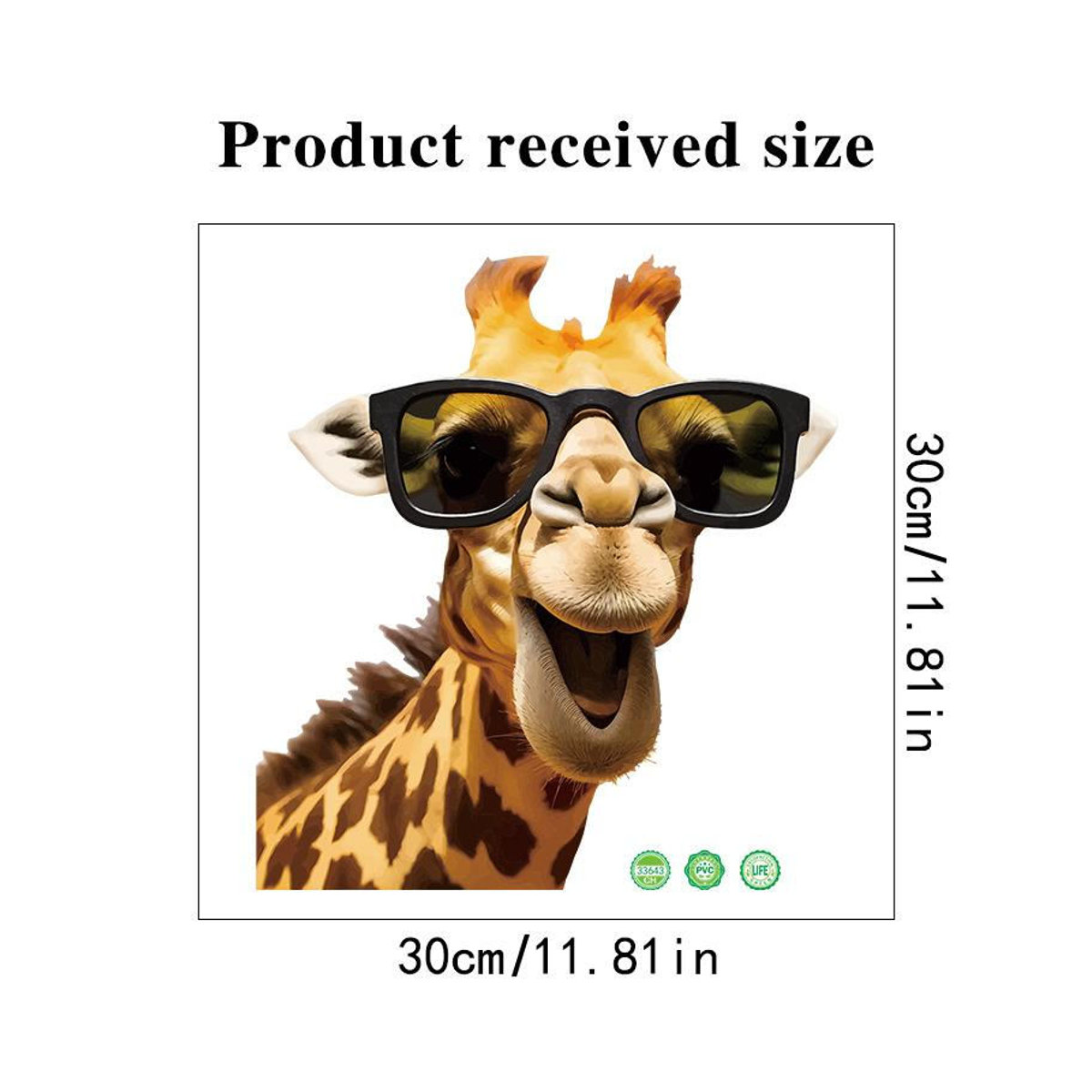 Selbstklebender Giraffe Wandaufkleber aus Vinyl für Kinderzimmer und Badezimmer, Mehrfarbig - Bild 5