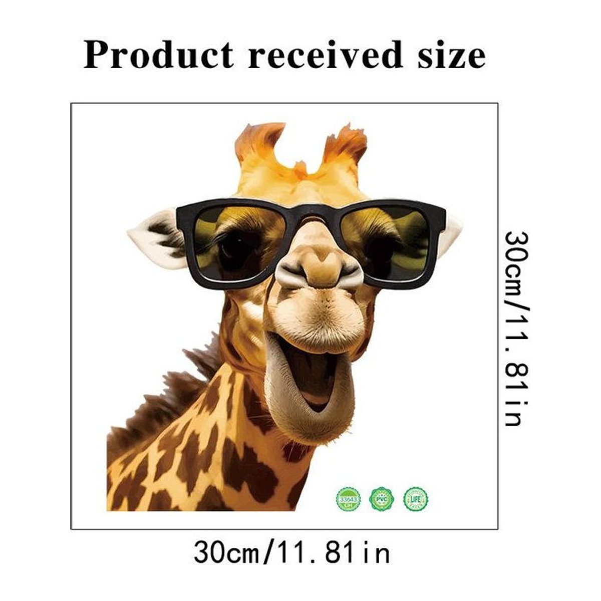 Selbstklebender Giraffe Wandaufkleber aus Vinyl für Kinderzimmer und Badezimmer, Mehrfarbig - Bild 6