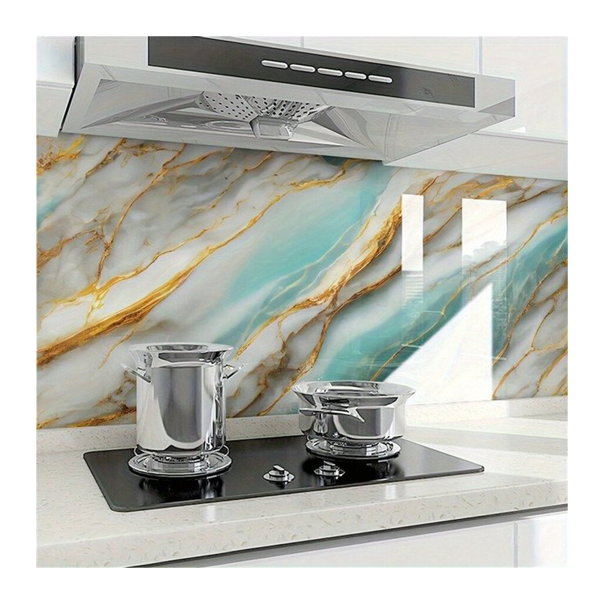 Selbstklebender Wandaufkleber in Marmor-Optik von ctzszzmm, mehrfarbig, modern und feuchtigkeitsbeständig für Wohnzimmer, Küche oder Schlafzimmer - Bild 1