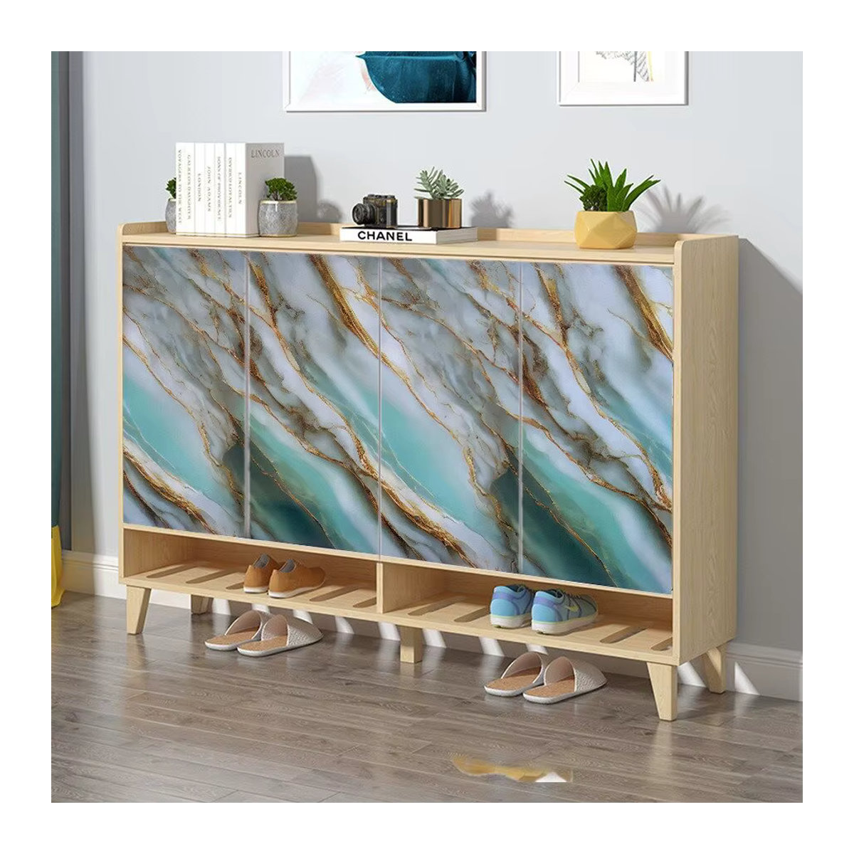 Selbstklebender Wandaufkleber in Marmor-Optik von ctzszzmm, mehrfarbig, modern und feuchtigkeitsbeständig für Wohnzimmer, Küche oder Schlafzimmer - Bild 2