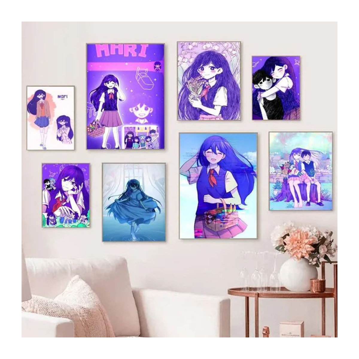 Selbstklebendes Anime-Videospiel Poster Mari von bilibili, mehrfarbig, wandmontiertes Porträt aus Papier - Bild 1