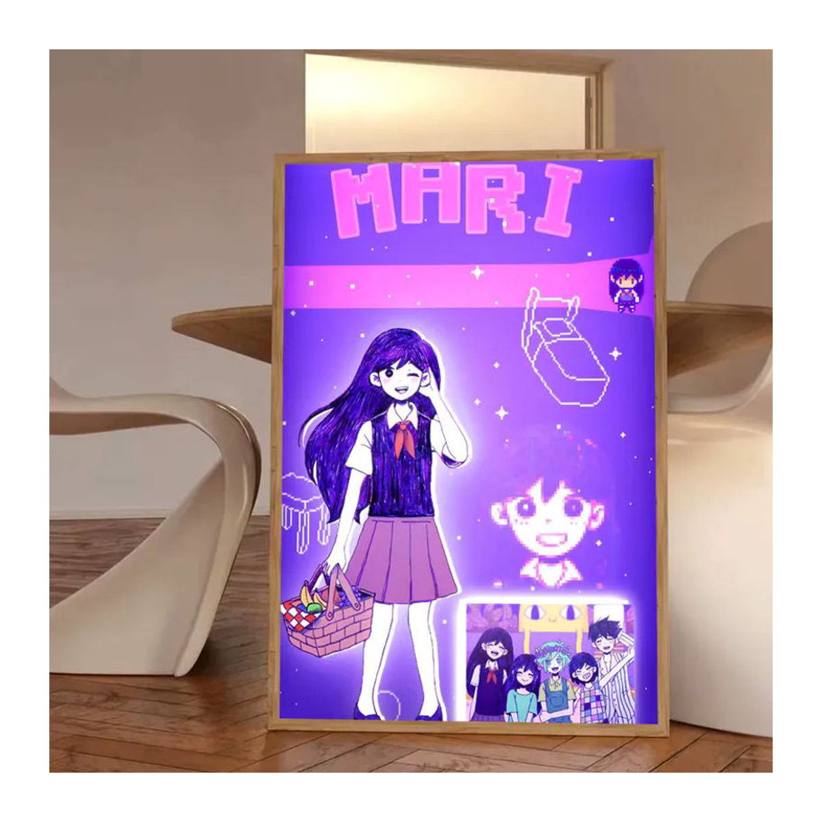 Selbstklebendes Anime-Videospiel Poster Mari von bilibili, mehrfarbig, wandmontiertes Porträt aus Papier - Bild 5