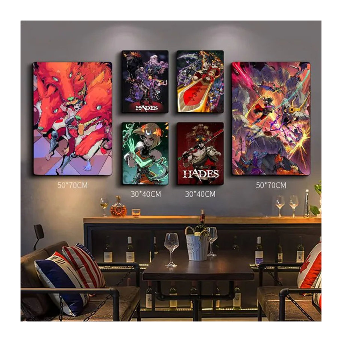Selbstklebendes Bilibili Anime-Poster mit Tier-Motiven in Vintage-Optik, mehrfarbige Wanddekoration im Hochformat - Bild 1