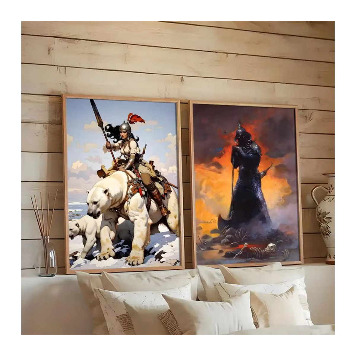 Selbstklebendes HD PVC Poster von Frank Frazetta in Mehrfarbig und Schwarz, wasserdichte Wandkunst für dein Zuhause oder Büro, rechteckig und rahmenlos - Bild 2