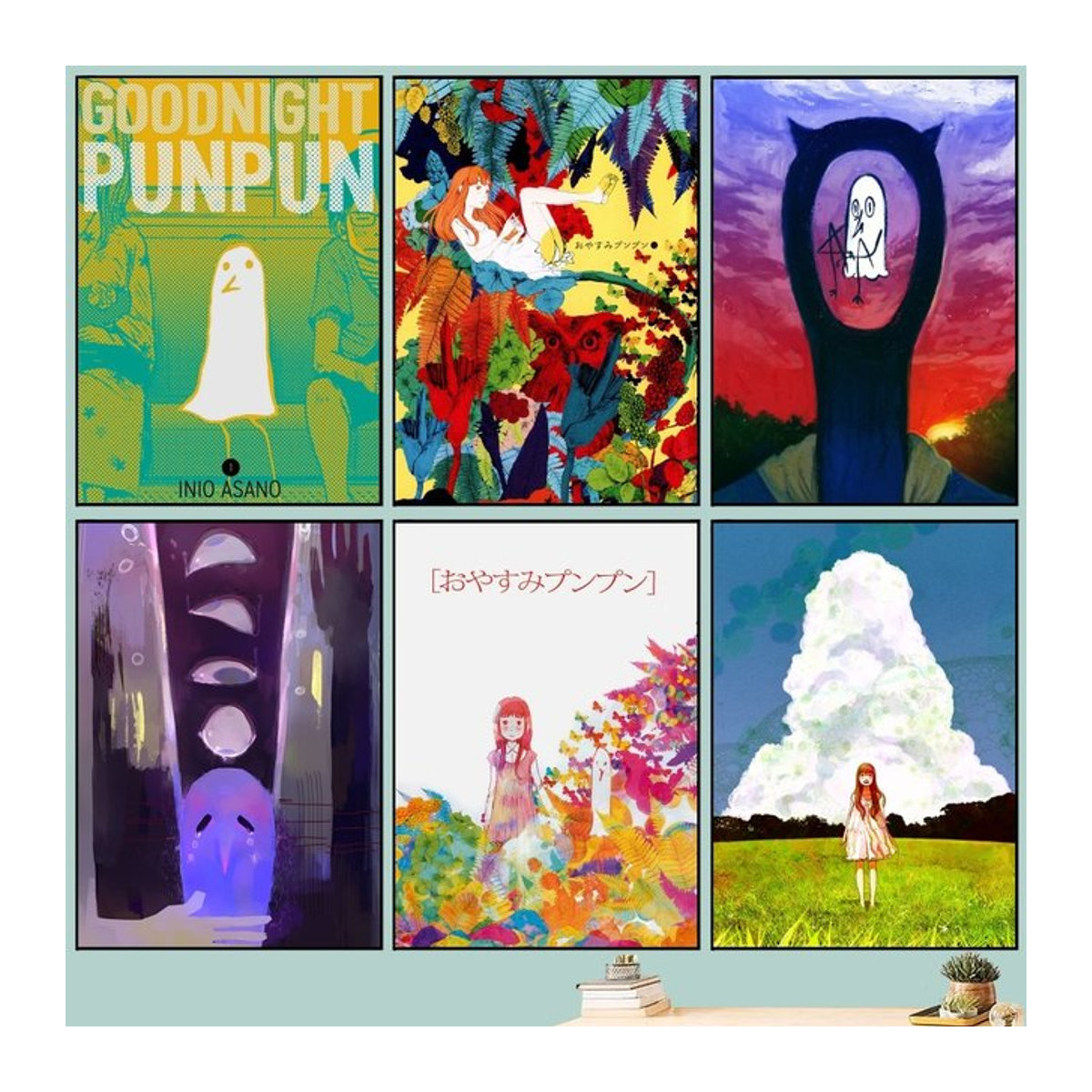 Selbstklebendes Kunstplakat Gute Nacht Punpun in Multicolor, Wanddekoration B: 25,0 cm, H: 20,0 cm - Bild 1