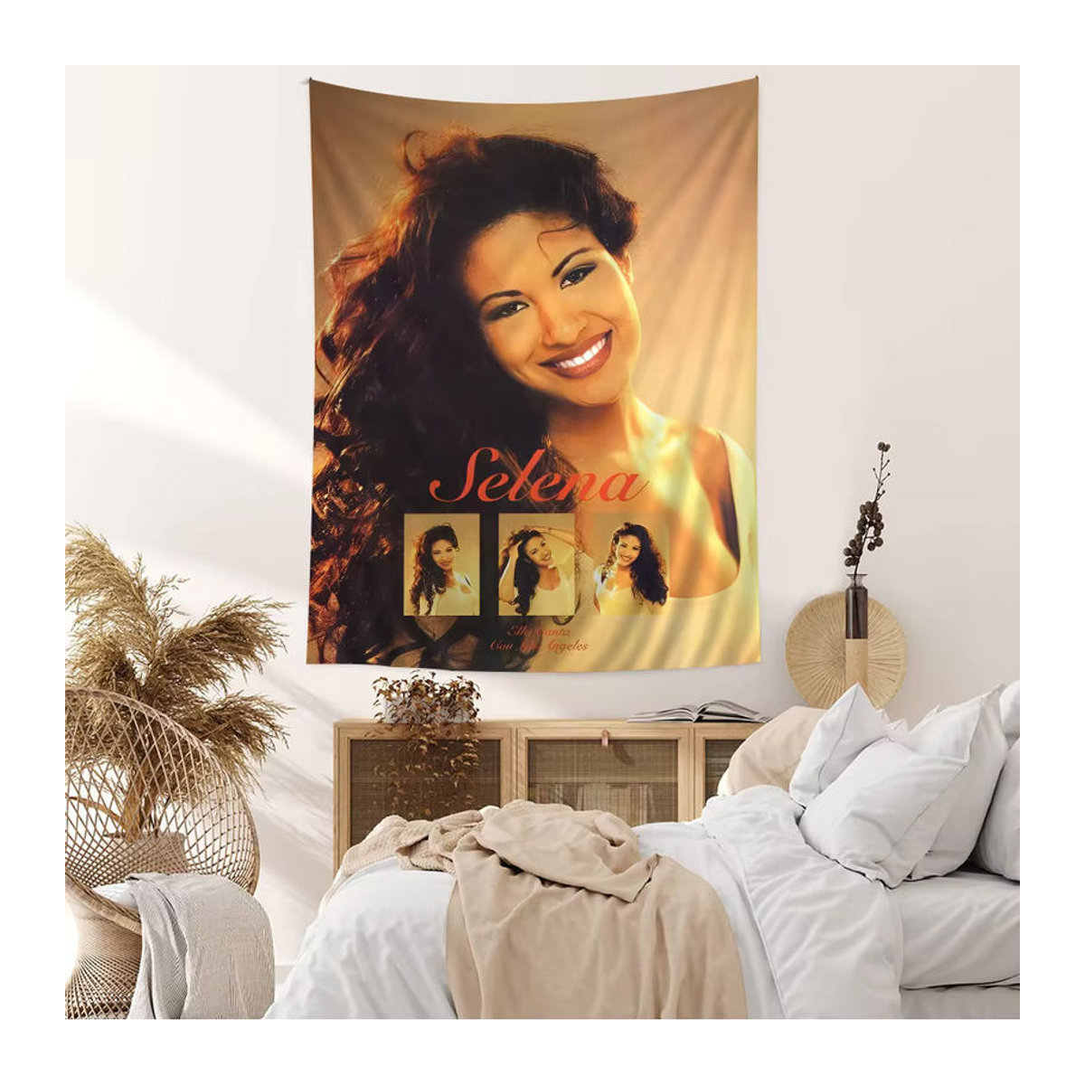 Selena Wandteppich mit Mandala- und Porträt-Motiv im Bohemian-Stil, mehrfarbig, Textil, B/H: 70 x 50 cm - Bild 2