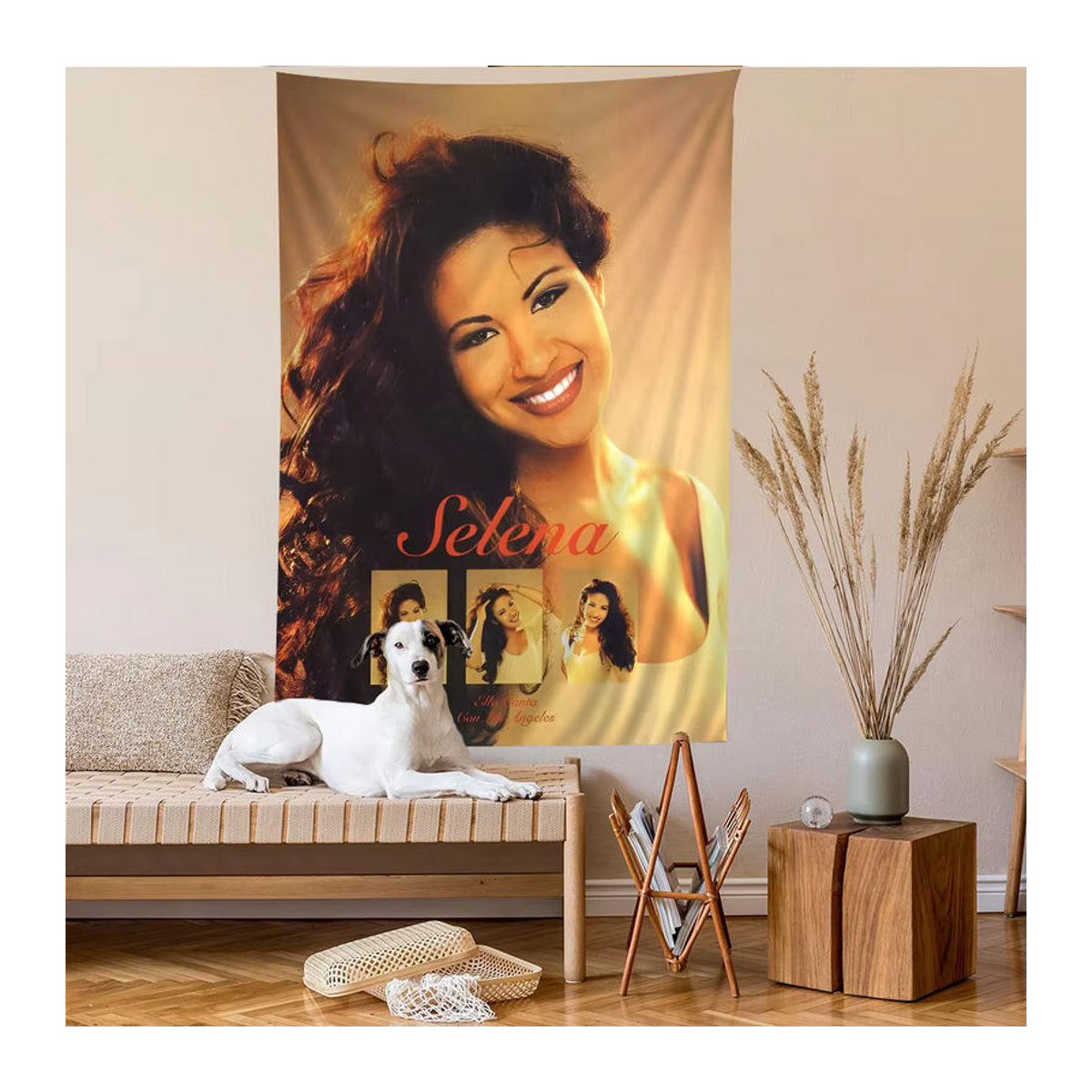 Selena Wandteppich mit Mandala- und Porträt-Motiv im Bohemian-Stil, mehrfarbig, Textil, B/H: 70 x 50 cm - Bild 3