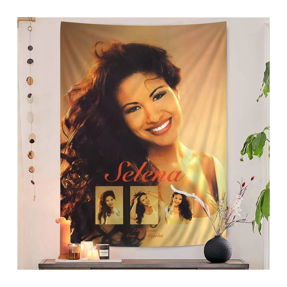 Selena Wandteppich mit Mandala- und Porträt-Motiv im Bohemian-Stil, mehrfarbig, Textil, B/H: 70 x 50 cm - Bild 6