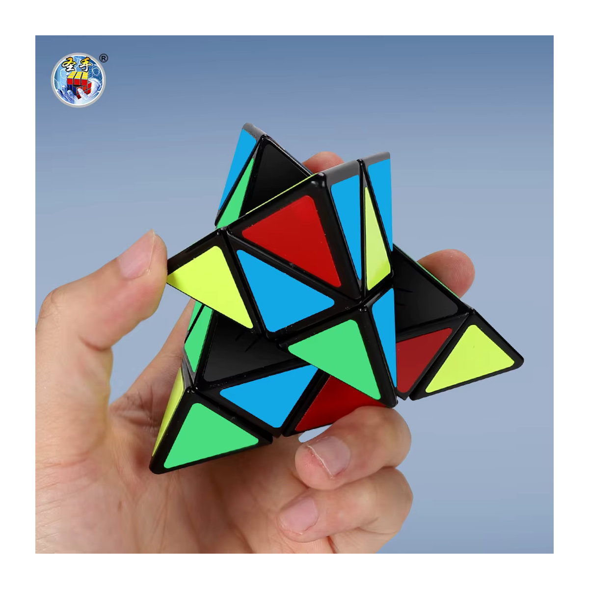 SENGSO Pyramidenwürfel Mehrfarbig mit Spezial-Cubo-Aufklebern als Geometrisches Puzzle-Spielzeug für Kinder - Bild 4