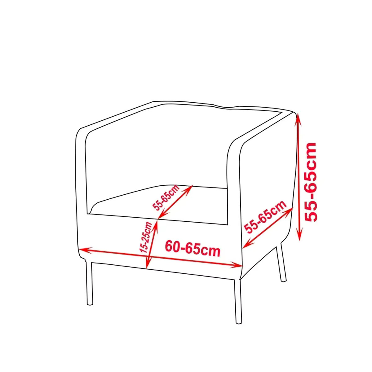 Senric Aurora Dehnbarer Sofa-Schonbezug für Einzelsofas und Barhocker, Quadratisch, Rot - Bild 1