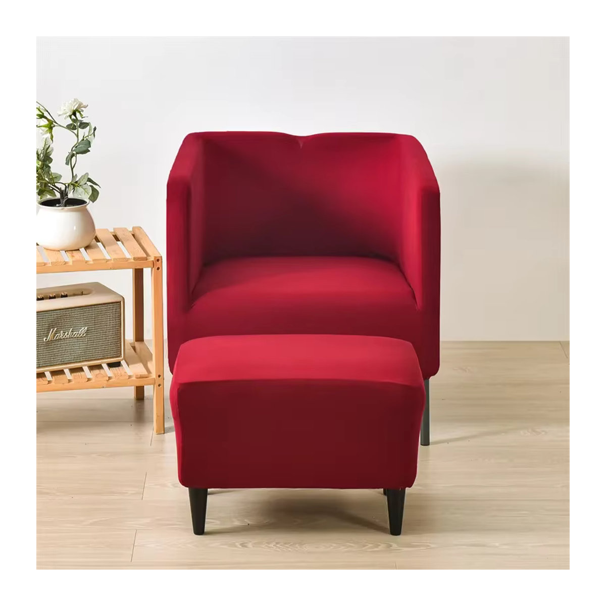 Senric Aurora Dehnbarer Sofa-Schonbezug für Einzelsofas und Barhocker, Quadratisch, Rot - Bild 2