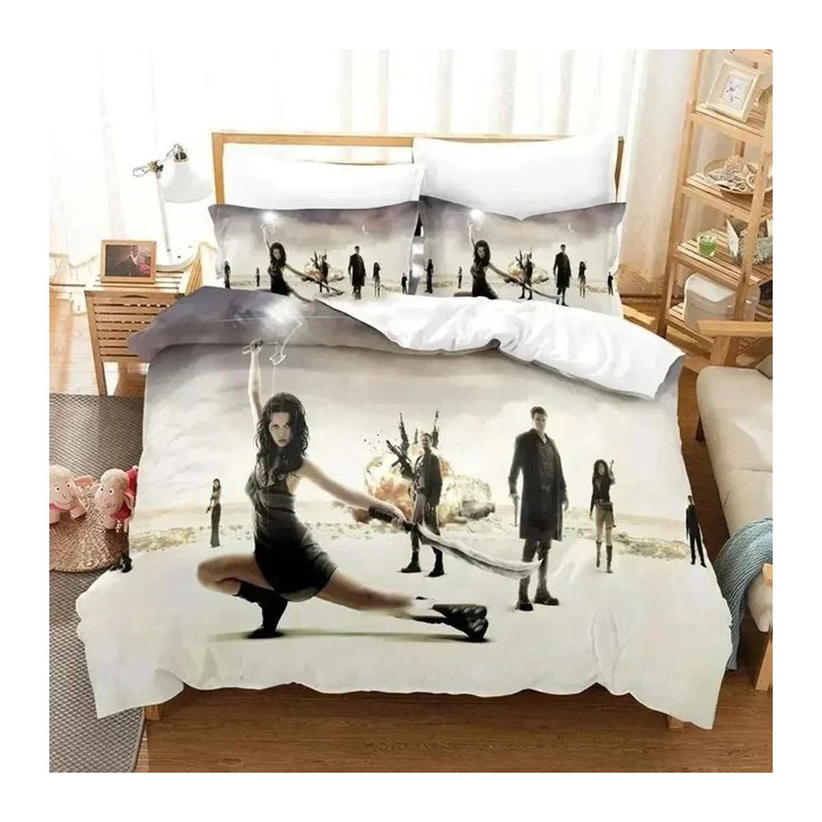 Serenity Bettwäscheset mit 3D-Druck für Kinder und Erwachsene, 2-teilig, Breite: 133 cm, Länge: 200 cm (Hinweis: Maßangabe basierend auf Standard-Einzelbett-Kontext, falls 70x133cm als Teil des Bezugs gemeint ist, bitte prüfen) - Bild 1