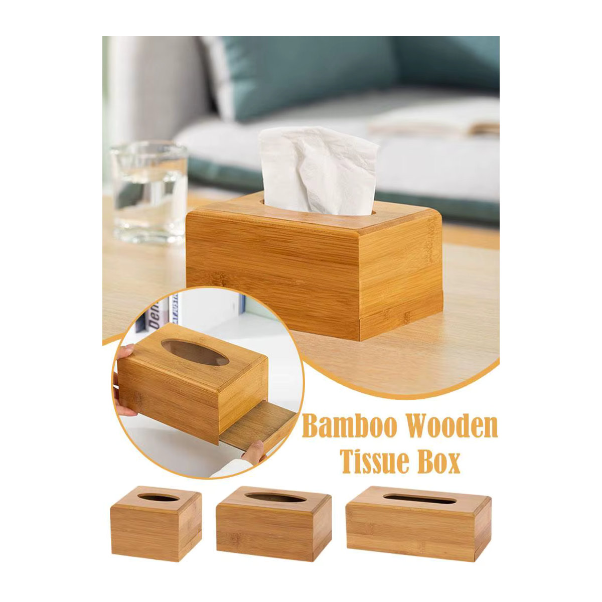 Serviette Box aus Holz mit geometrischem Design als Tissue Spender und Organizer für dein Zuhause - Bild 4