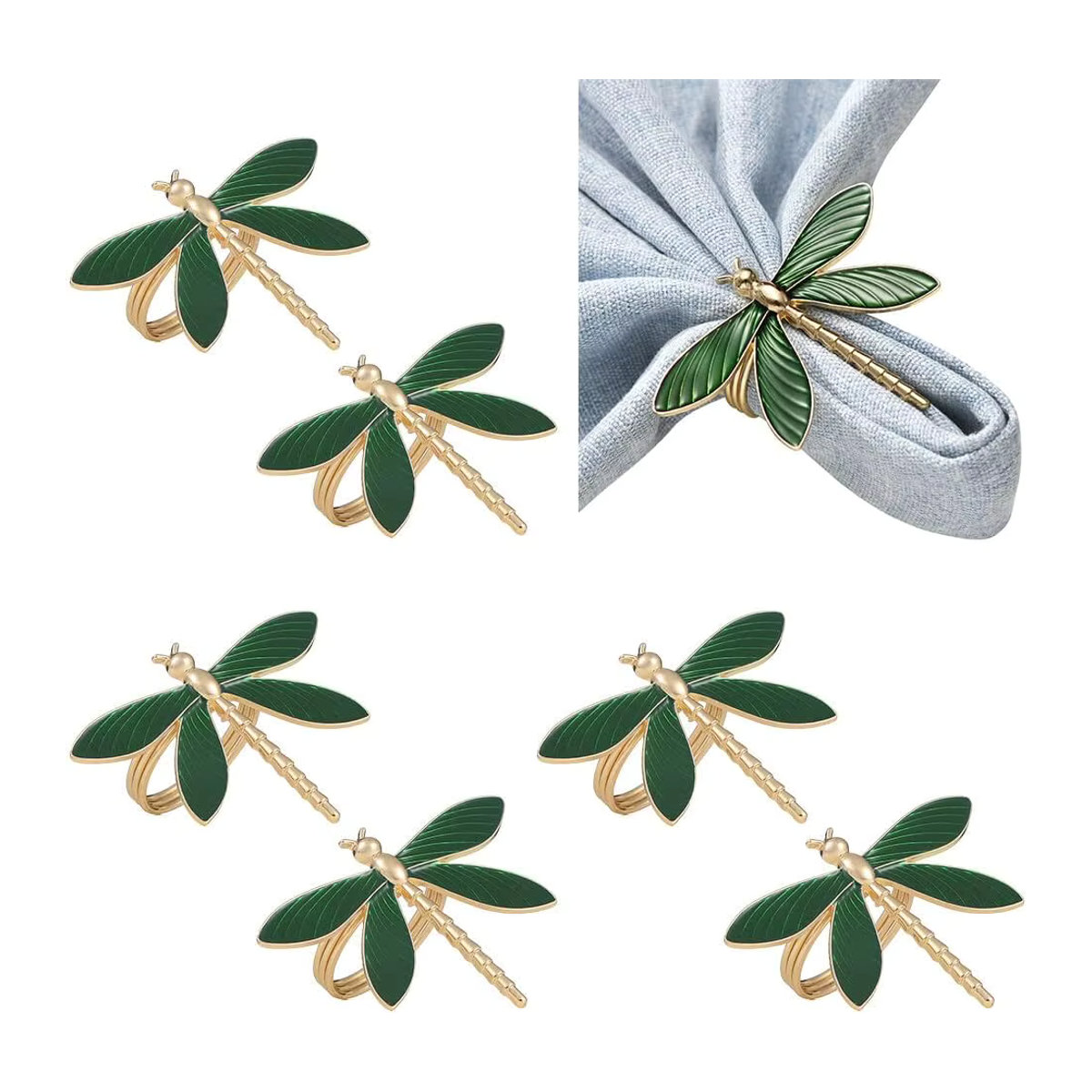 Serviettenring Libelle aus Legierung in Grün - Bild 2