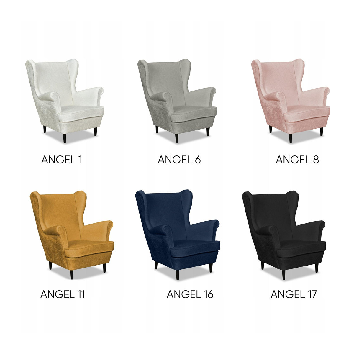 Sessel Bella mit Hocker im skandinavischen Design von Family Meble, Gold und Senfgelb - Bild 2