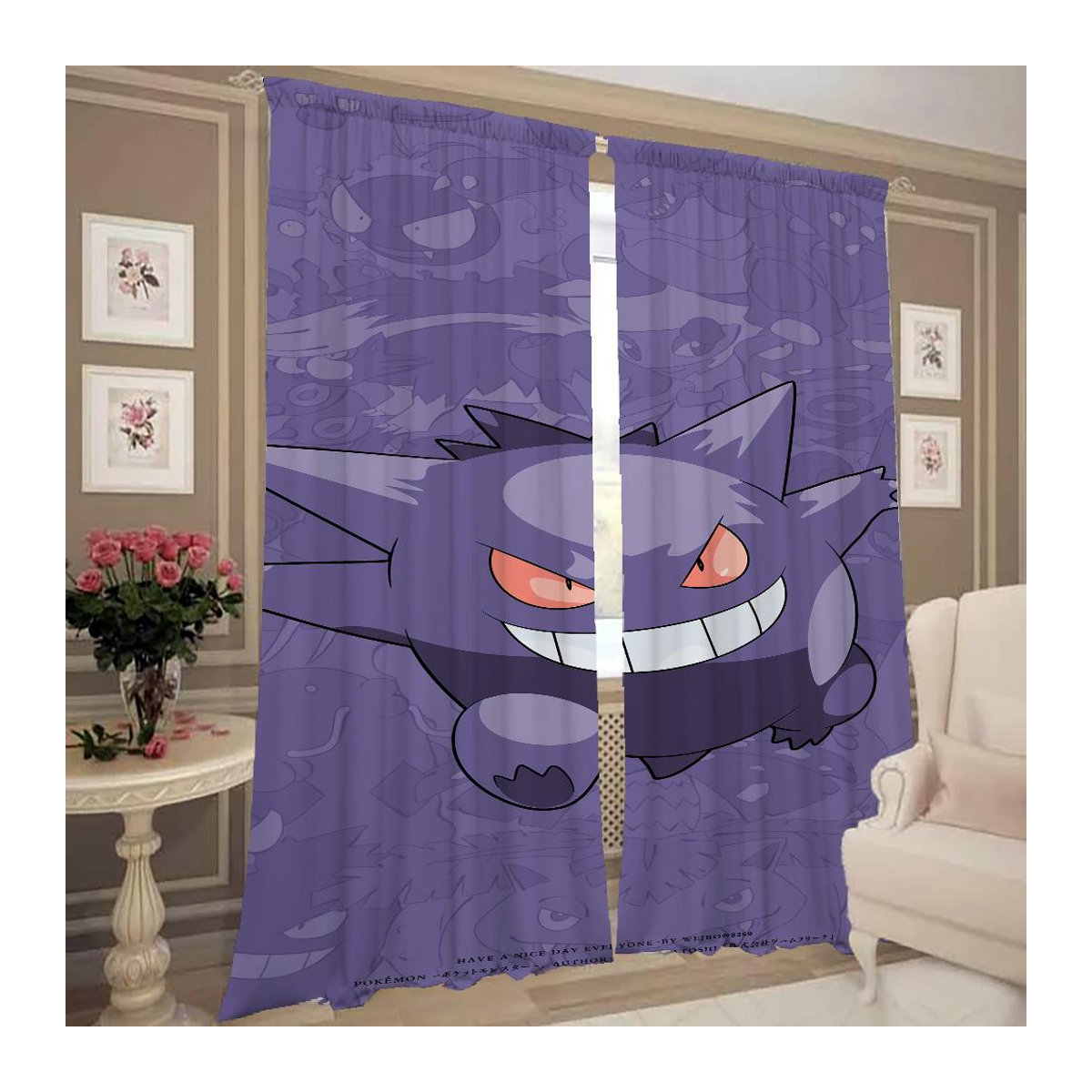 Set aus 2 lichtblockierenden Polyester-Vorhängen für Küche, Wohnzimmer oder Schlafzimmer, H x B: 130 x 100 cm - Bild 1