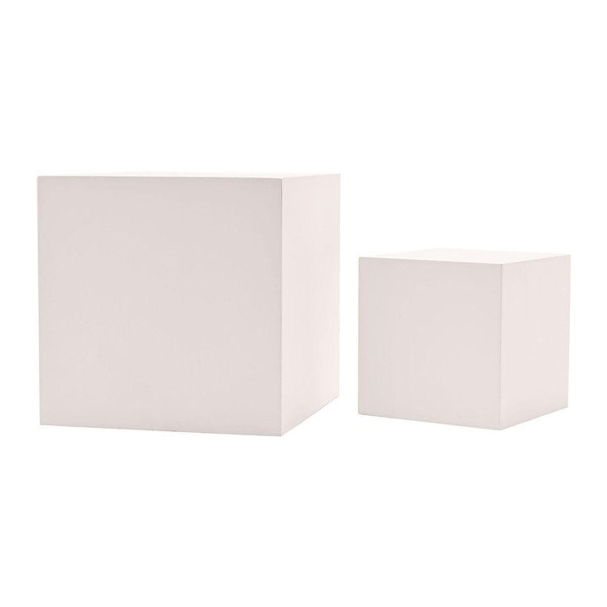 Set aus 2 weißen Holz-Displayblöcken von Pertemba FR - Home, geometrisch, Höhe: 10 cm und 15 cm - Bild 1