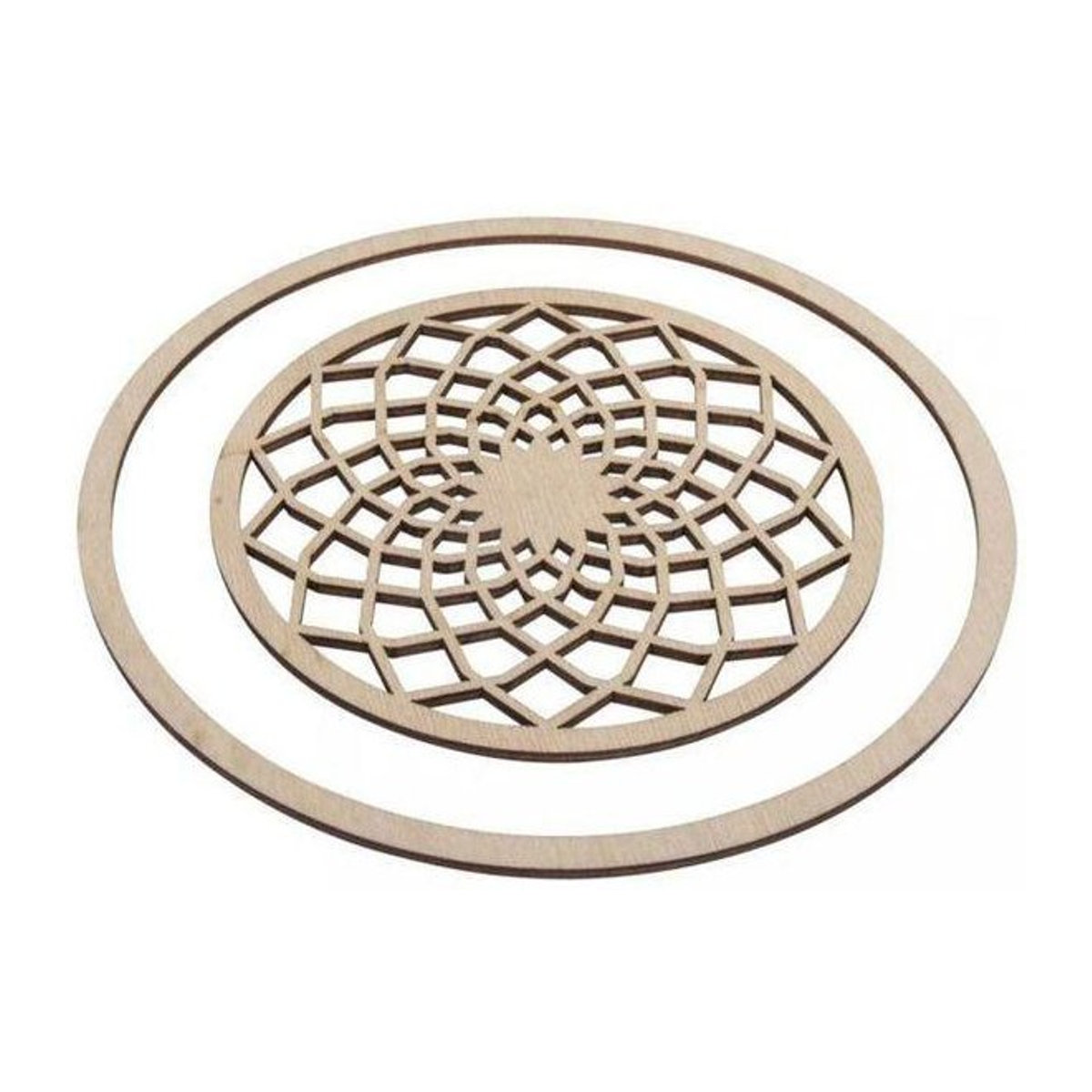Set aus 3 Holzscheiben für Traumfänger mit Durchmesser: 13 cm und 3 Ringen mit Durchmesser: 18 cm von You do it - Bild 1