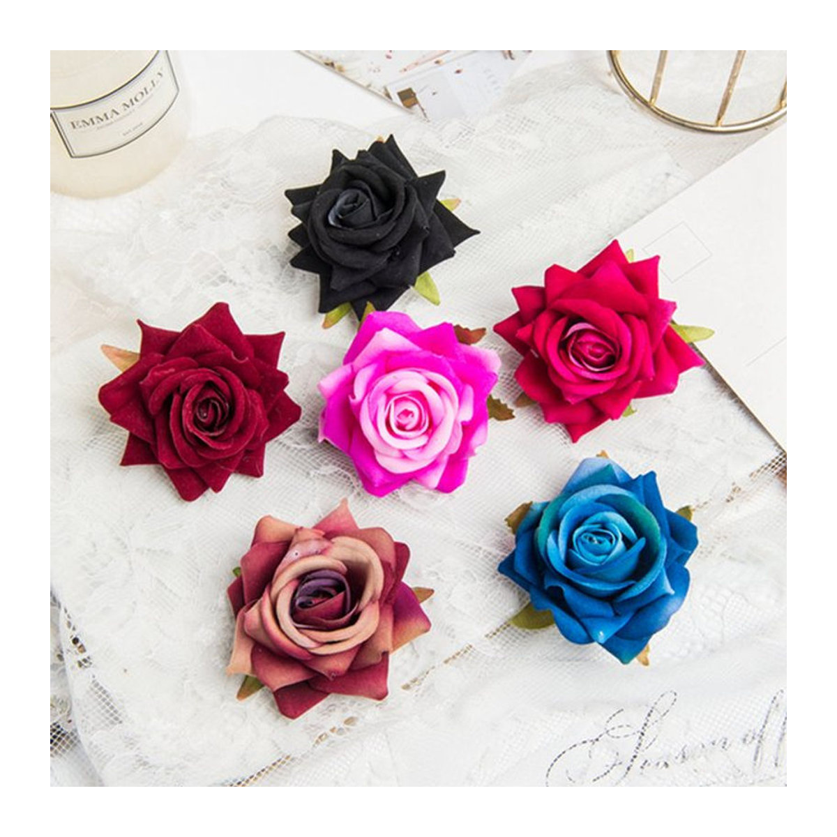 Set aus 50 oder 100 Stück künstlichen Seidenrosen in Mehrfarbig für deine DIY-Dekoration bei Hochzeiten, Weihnachten oder im Garten - Bild 1