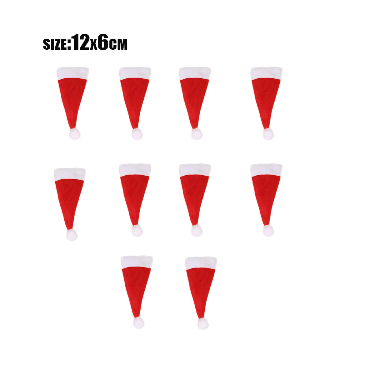 Set aus Weihnachts-Vliesmützen zur Dekoration von Besteck und Weinflaschen in Rot und Weiß - Bild 3