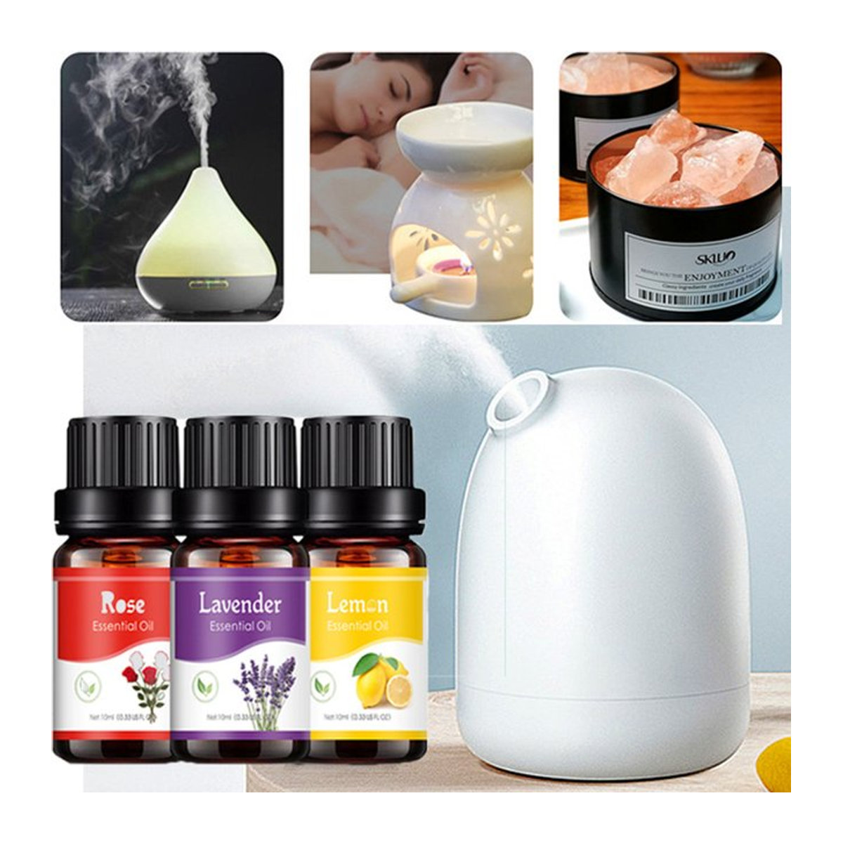 Set mit 18 wasserlöslichen ätherischen Ölen in verschiedenen Farben als Duftnachfüllung für Aroma Diffusoren, Luftbefeuchter und zur Verwendung im Auto - Bild 1