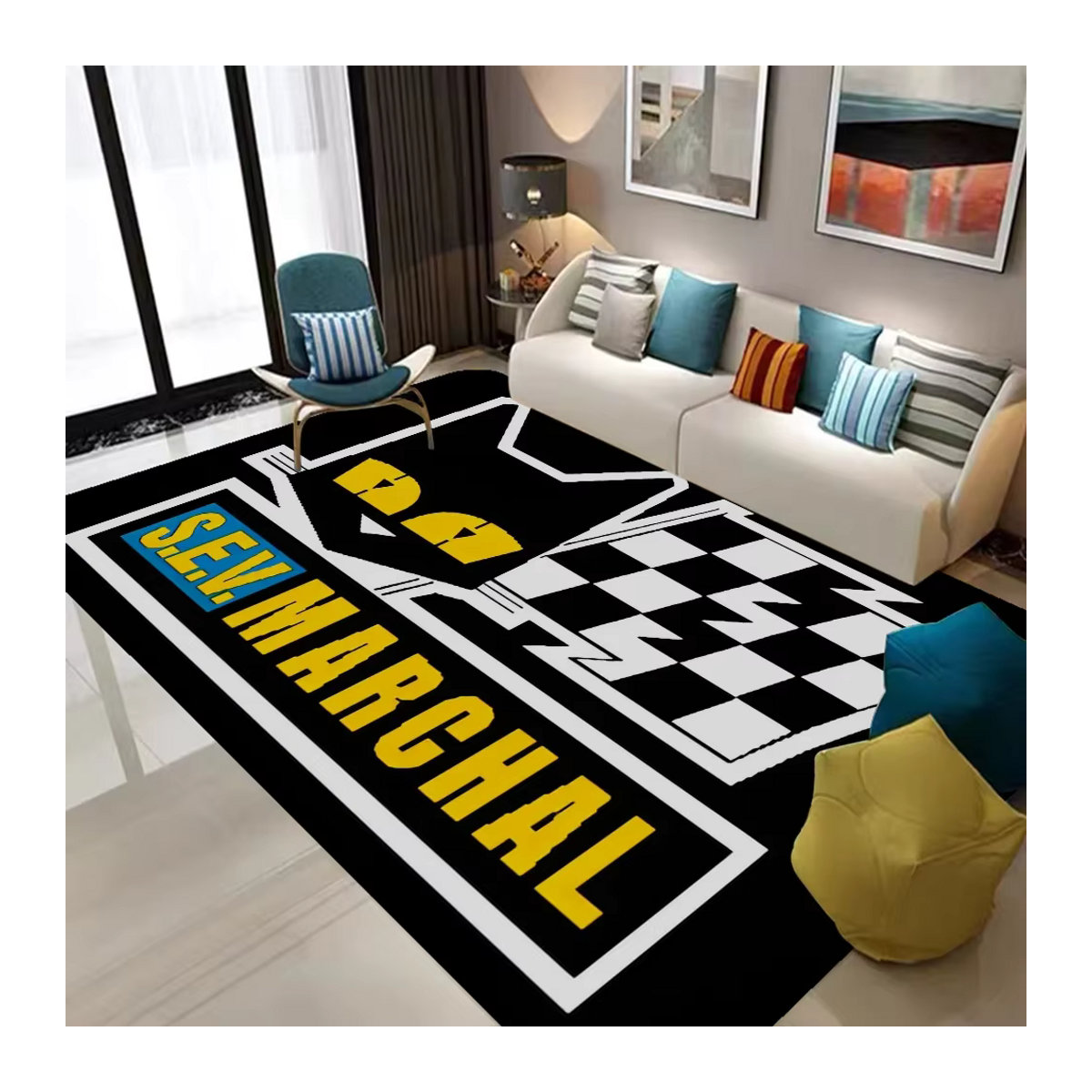 Sev Marchal Fußmatte mit Längsstreifen in Schwarz, rutschfest und wasserabsorbierend für Eingangsbereich, Schlafzimmer oder Badezimmer - Bild 2