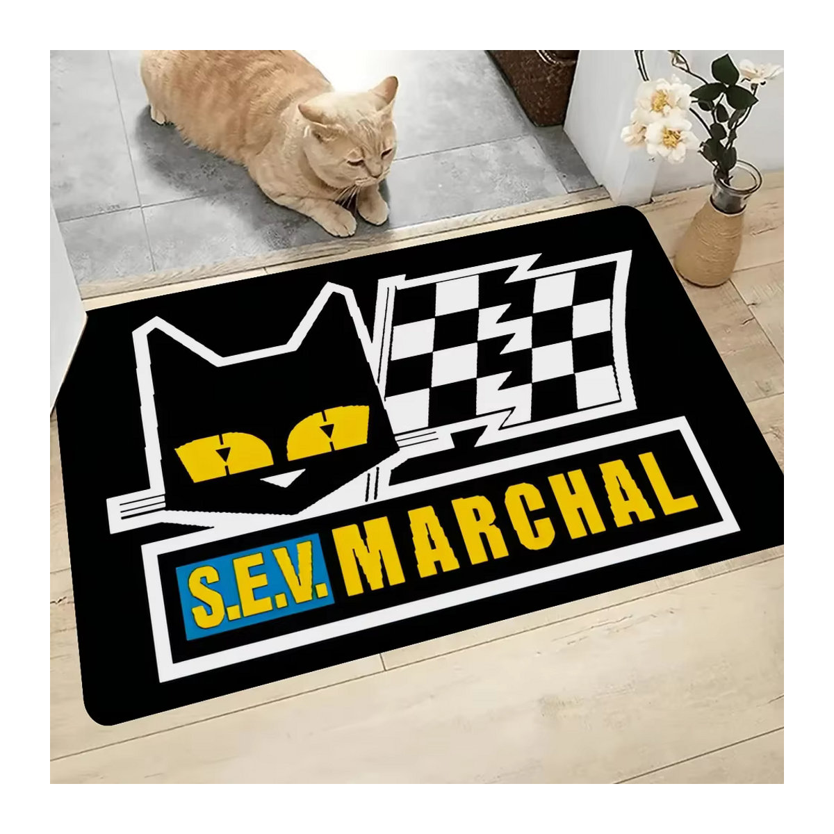 Sev Marchal Fußmatte mit Längsstreifen in Schwarz, rutschfest und wasserabsorbierend für Eingangsbereich, Schlafzimmer oder Badezimmer - Bild 5