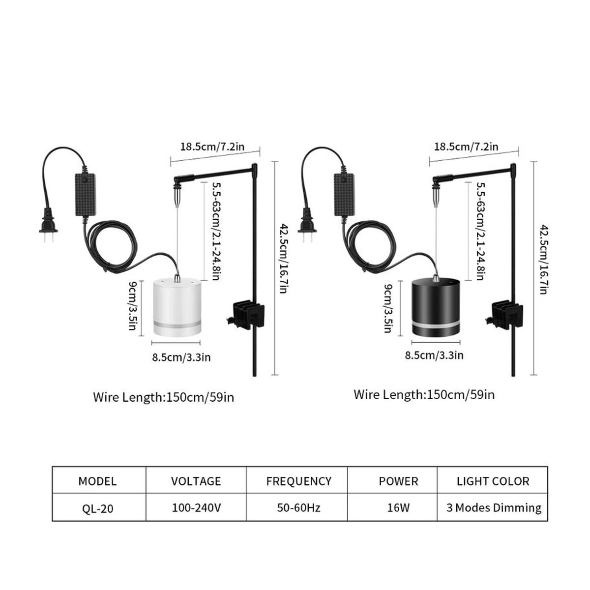 SEVEN MASTER Dimmbarer LED-Lampenclip für Pflanzenwachstum und Aquarien in Schwarz mit 3 Kanälen und 16 W - Bild 5