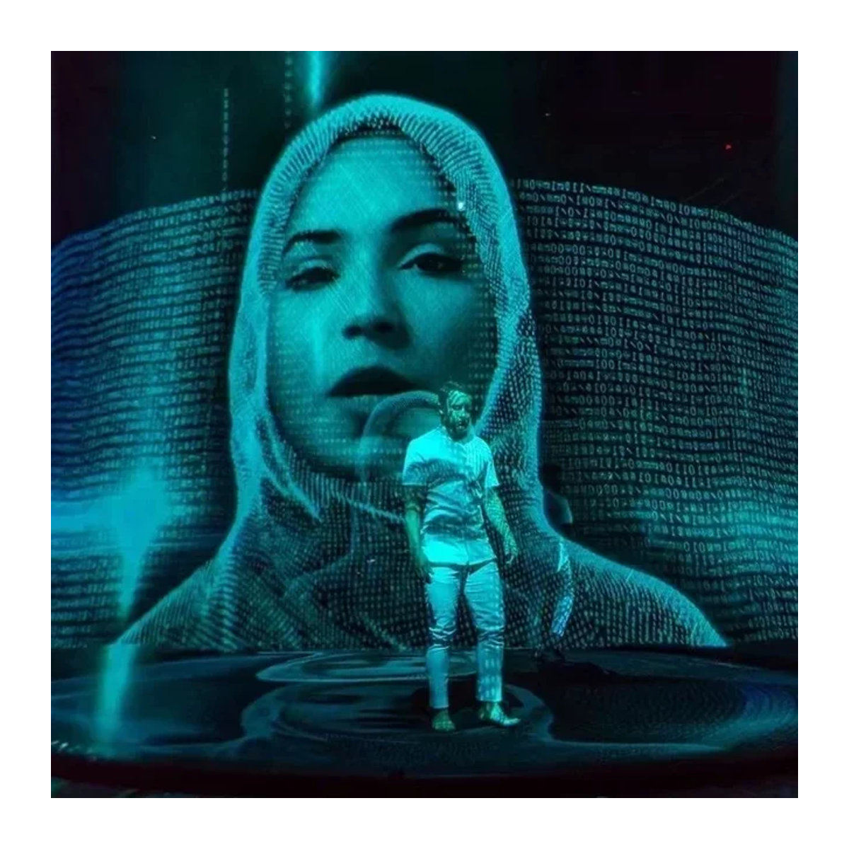 SEVENMOONS 3D Holo Mesh Screen Hologramm Projektor aus weißem Textil für Bühnenshows und Musikkonzerte - Bild 1