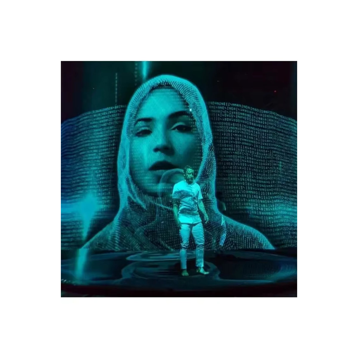 SEVENMOONS Holo Mesh Bildschirm Hologramm Projektor Gaze für Bühne und Konzerte, Grau, B: 4 x 3 m oder B: 2 x 3 m, H: 3 m - Bild 2