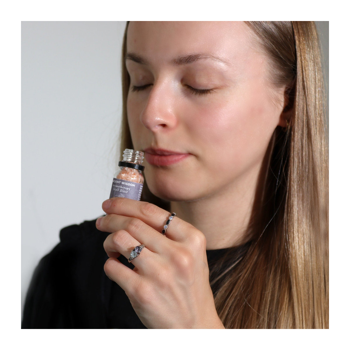 SHAMTAM Ätherische Ölmischung Aromatherapie mit Himalaya-Rosa-Salz in Rosa Glas - Bild 4