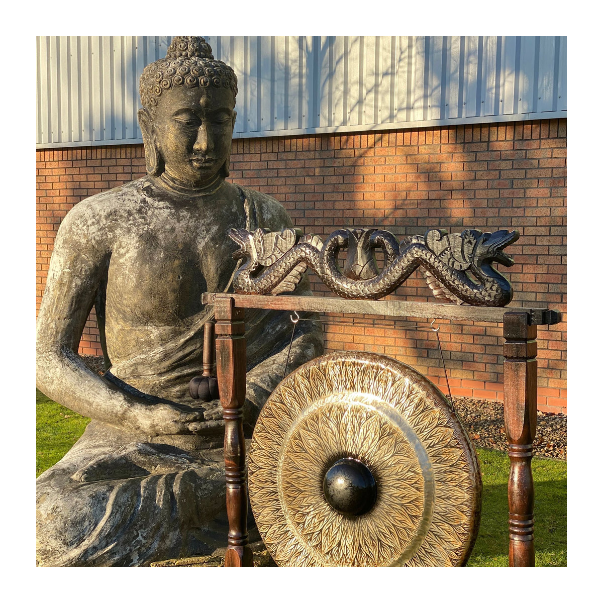 SHAMTAM Gong mit Holzständer in Schwarz, Durchmesser: 80 cm - Bild 2