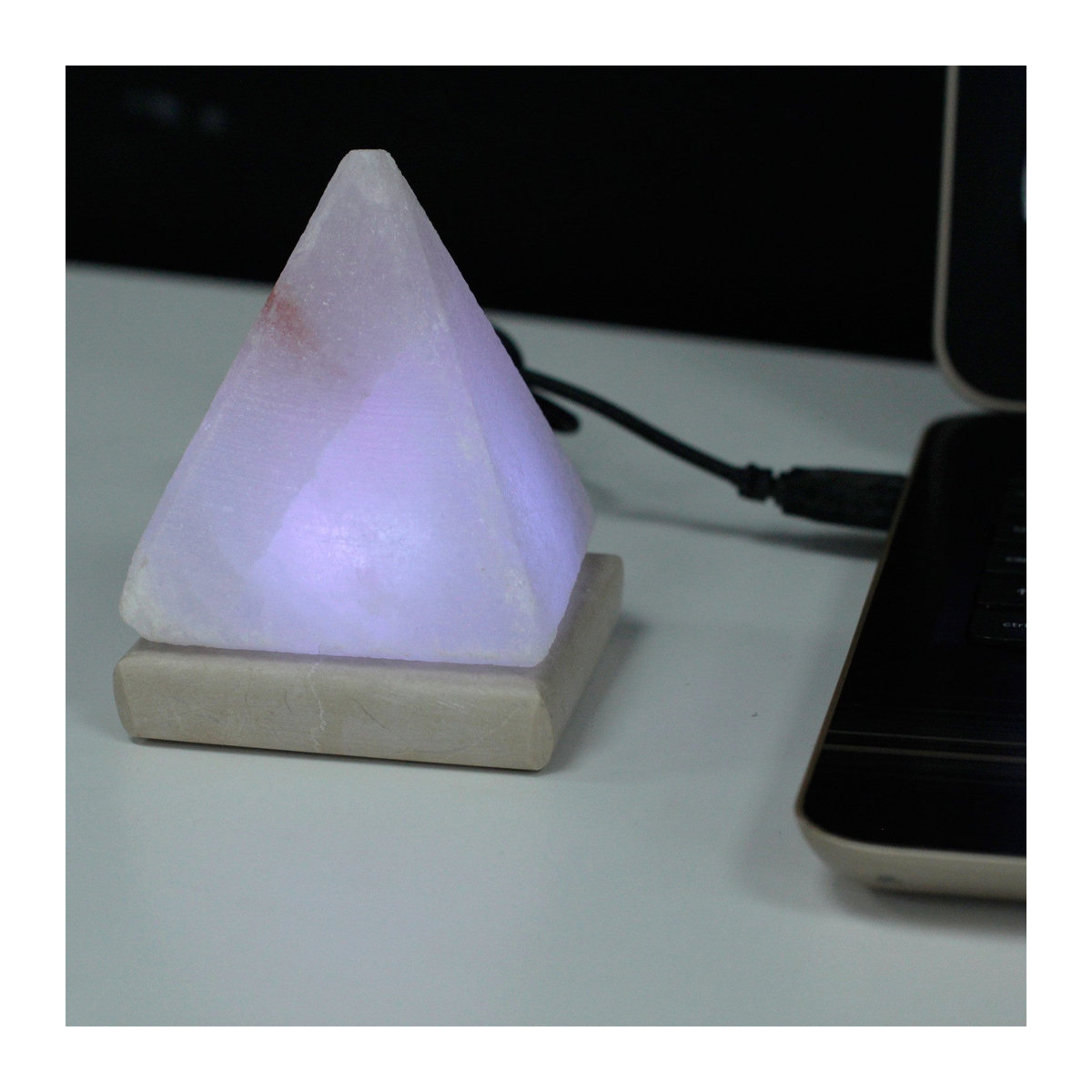 SHAMTAM Himalaya-Salzlampe Pyramide mit USB-Anschluss, Mehrfarbig - Bild 4