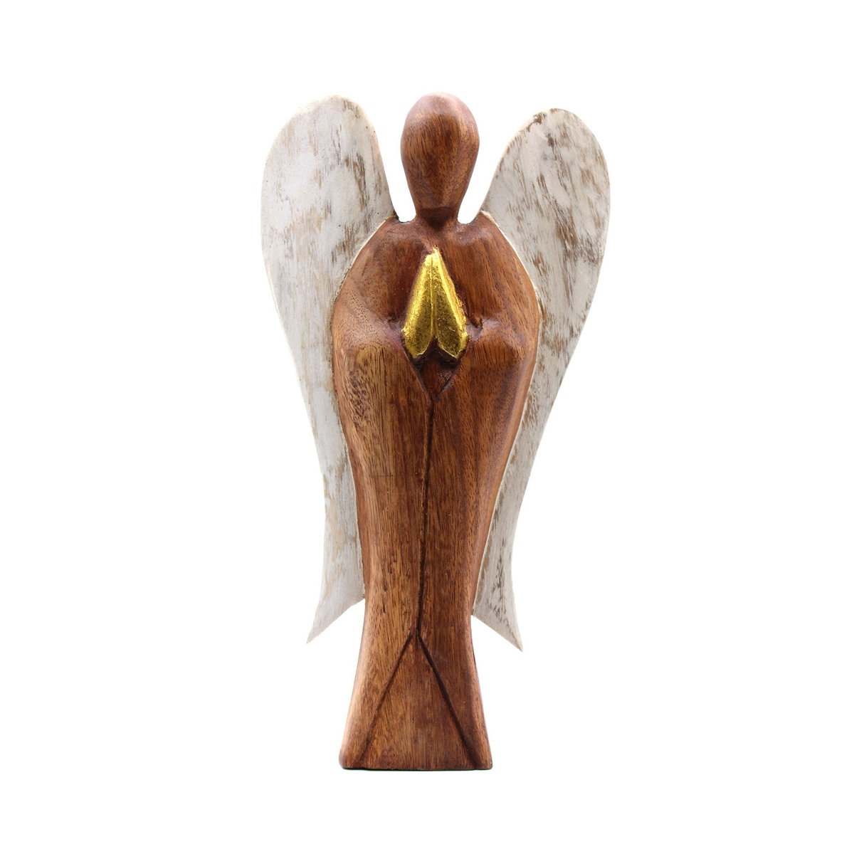 SHAMTAM Holz-Engelfigur Liebe aus Suarholz in Braun, Höhe: 20 cm - Bild 3