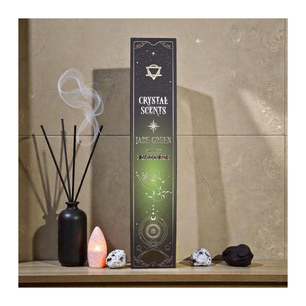 SHAMTAM Jade Kristall Räucherstäbchen in Grün – Würziges Aroma - Bild 1