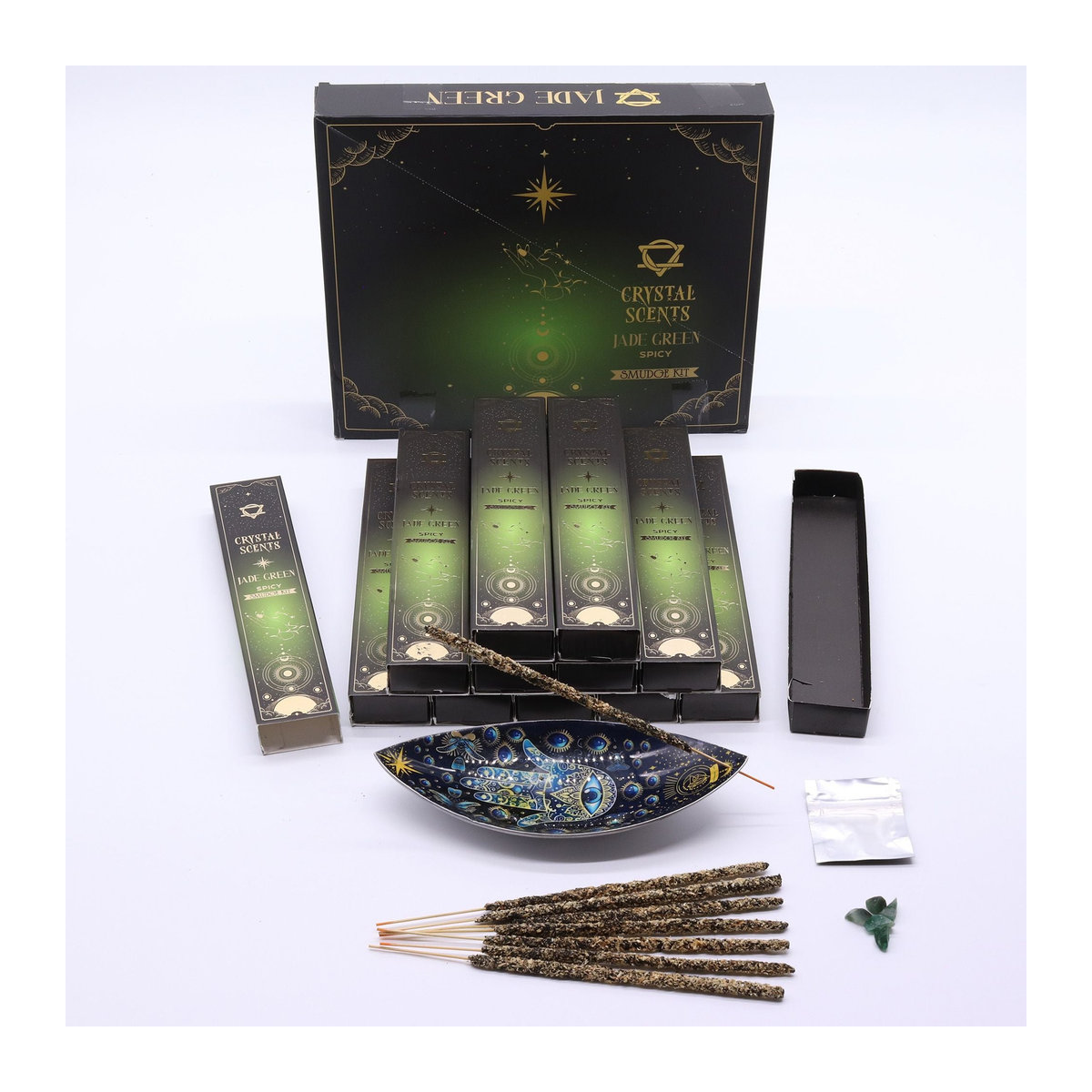 SHAMTAM Jade Kristall Räucherstäbchen in Grün – Würziges Aroma - Bild 3