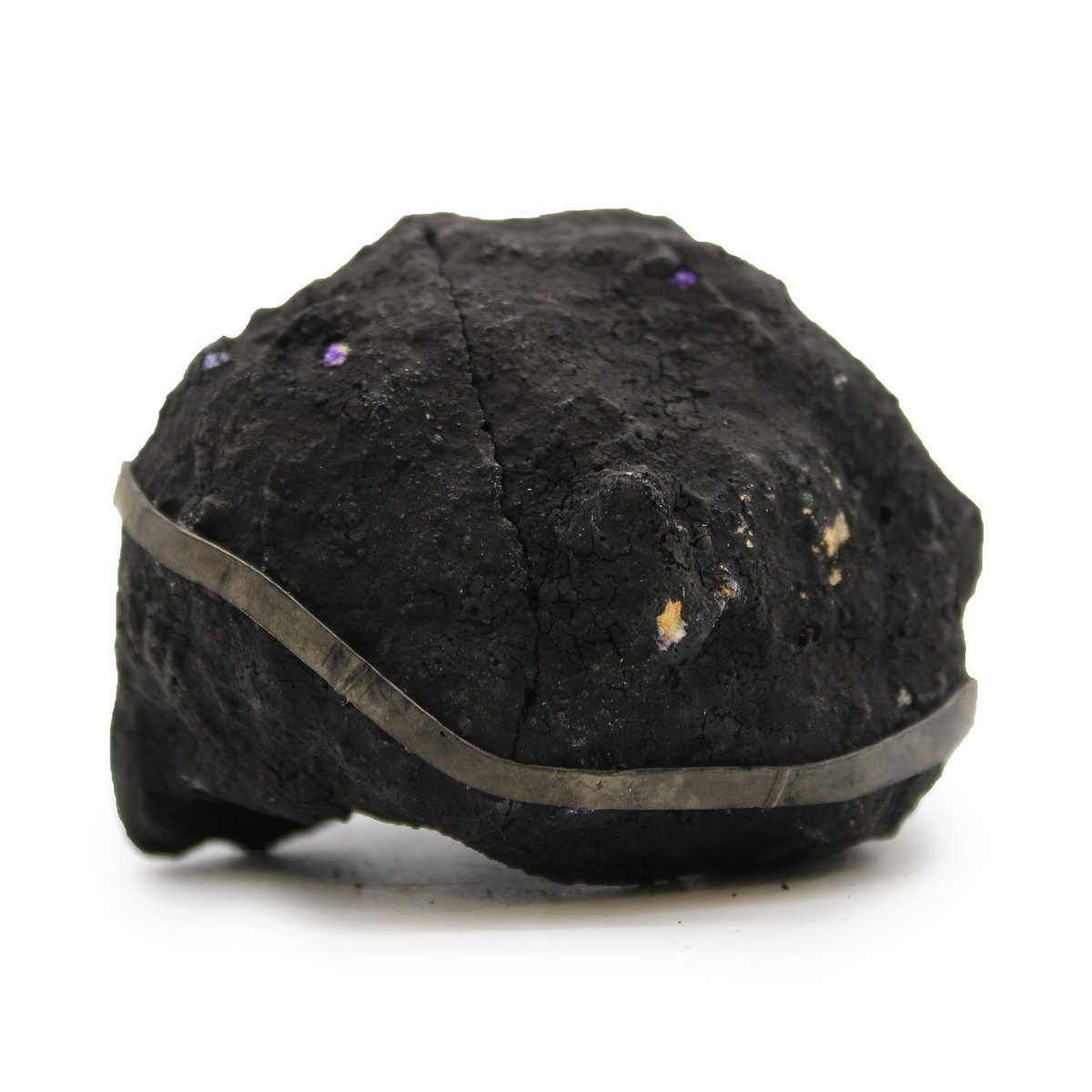 SHAMTAM Kalzit Kristall Geode bemalt in Lila und Schwarz - Bild 3