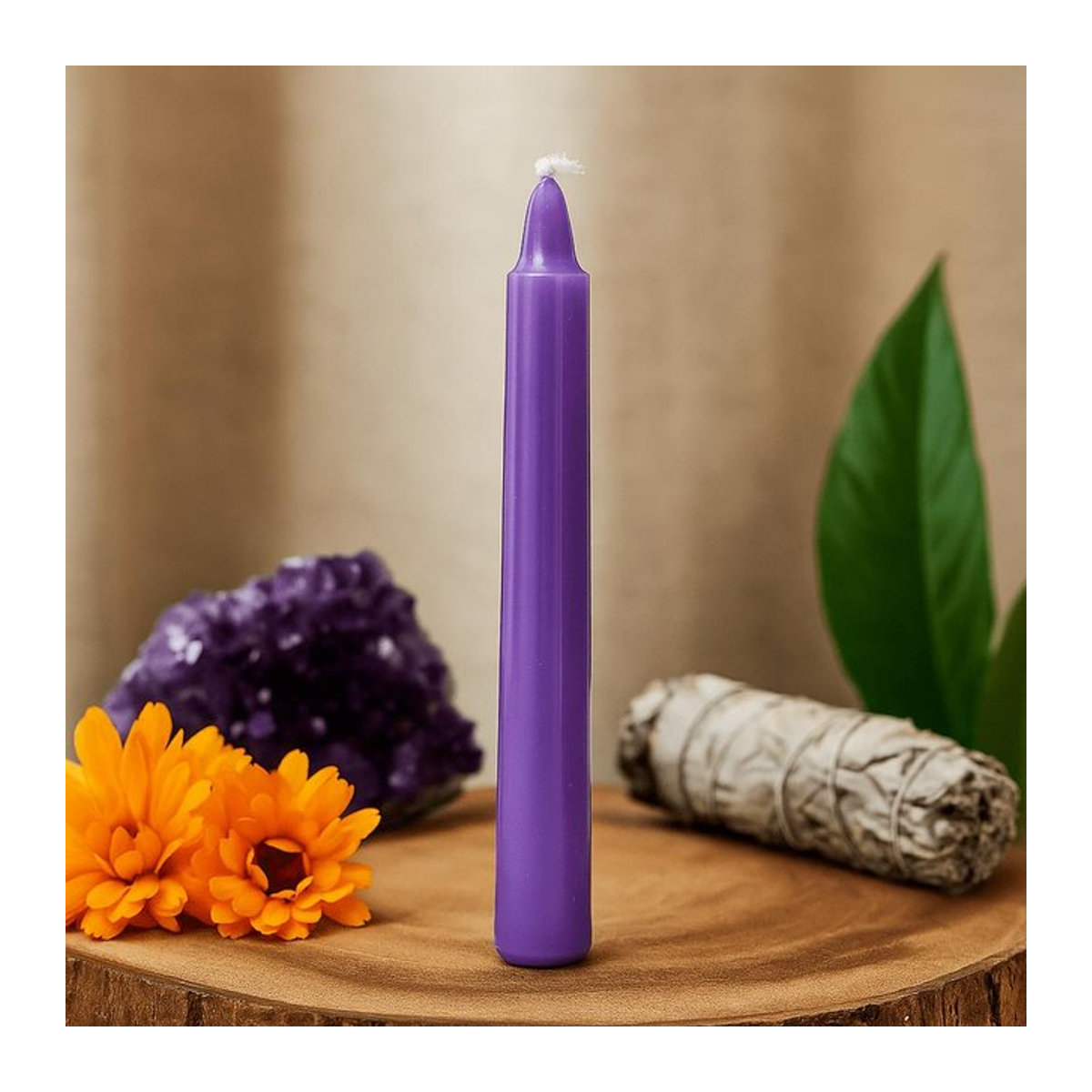 SHAMTAM Kronen Chakra Kerzen Sahasrara in Violett, 12er Pack aus Wachs - Bild 1