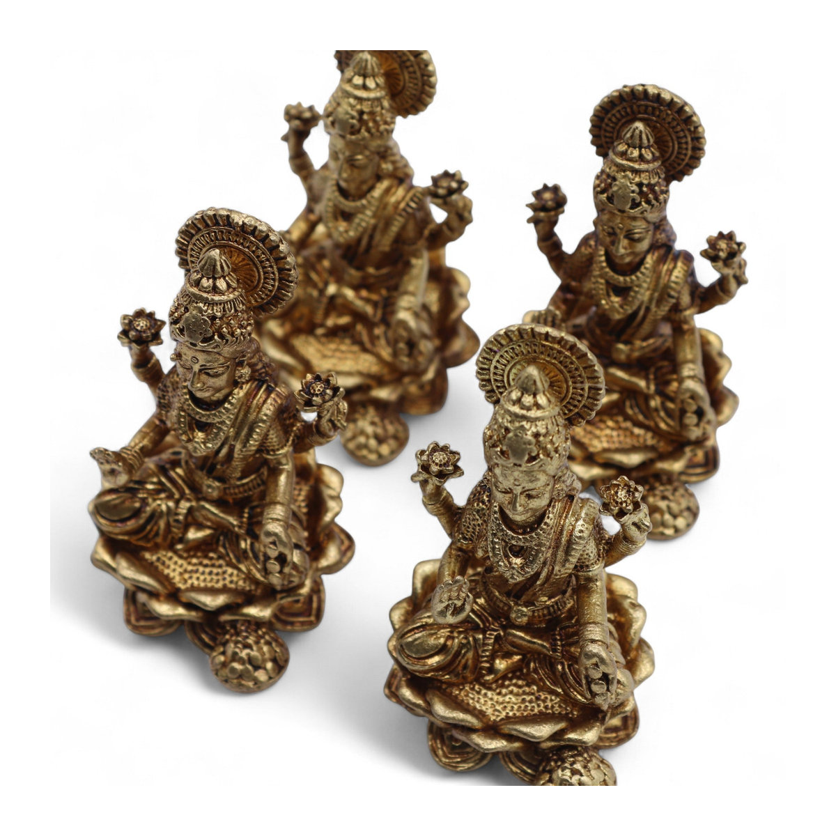 SHAMTAM Lakshmi Statue aus Messing für Puja, Höhe: 4,9 cm - Bild 2