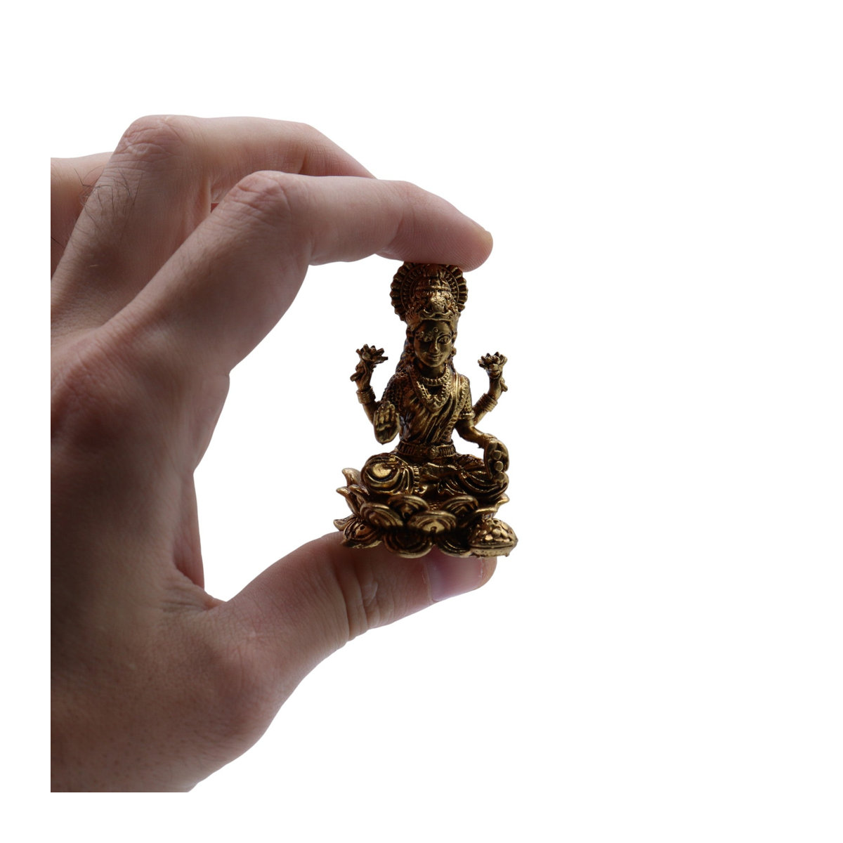 SHAMTAM Lakshmi Statue aus Messing für Puja, Höhe: 4,9 cm - Bild 3