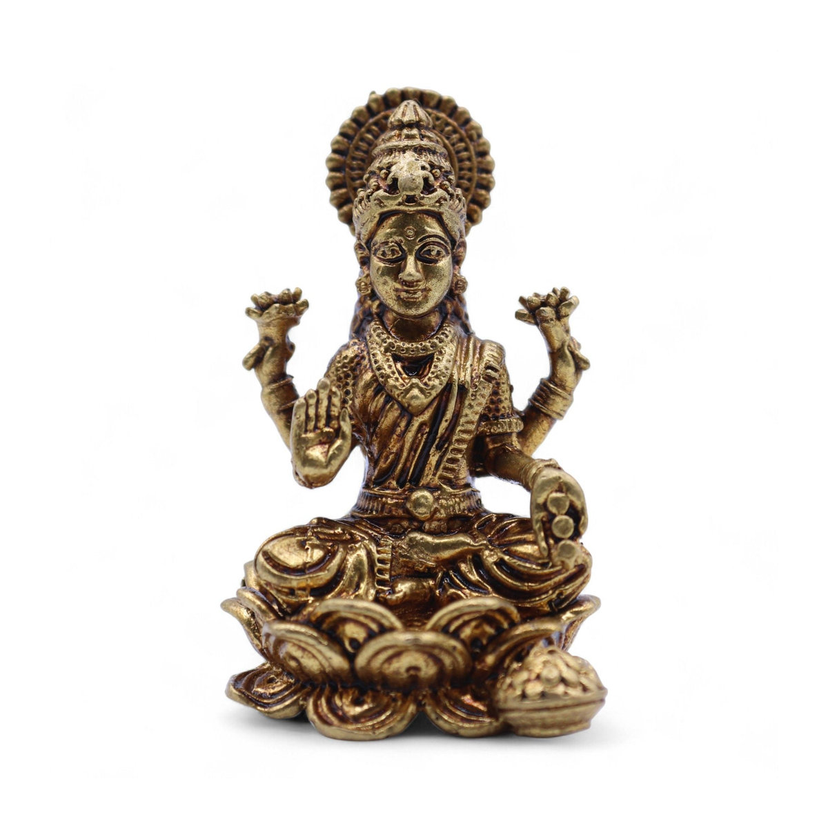 SHAMTAM Lakshmi Statue aus Messing für Puja, Höhe: 4,9 cm - Bild 5