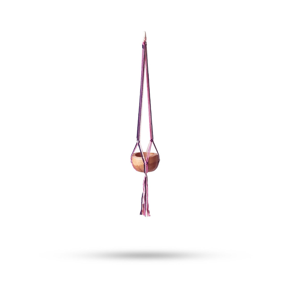 SHAMTAM Makramee Topfhalter in Lila im Boho-Stil aus Naturfasern - Bild 2