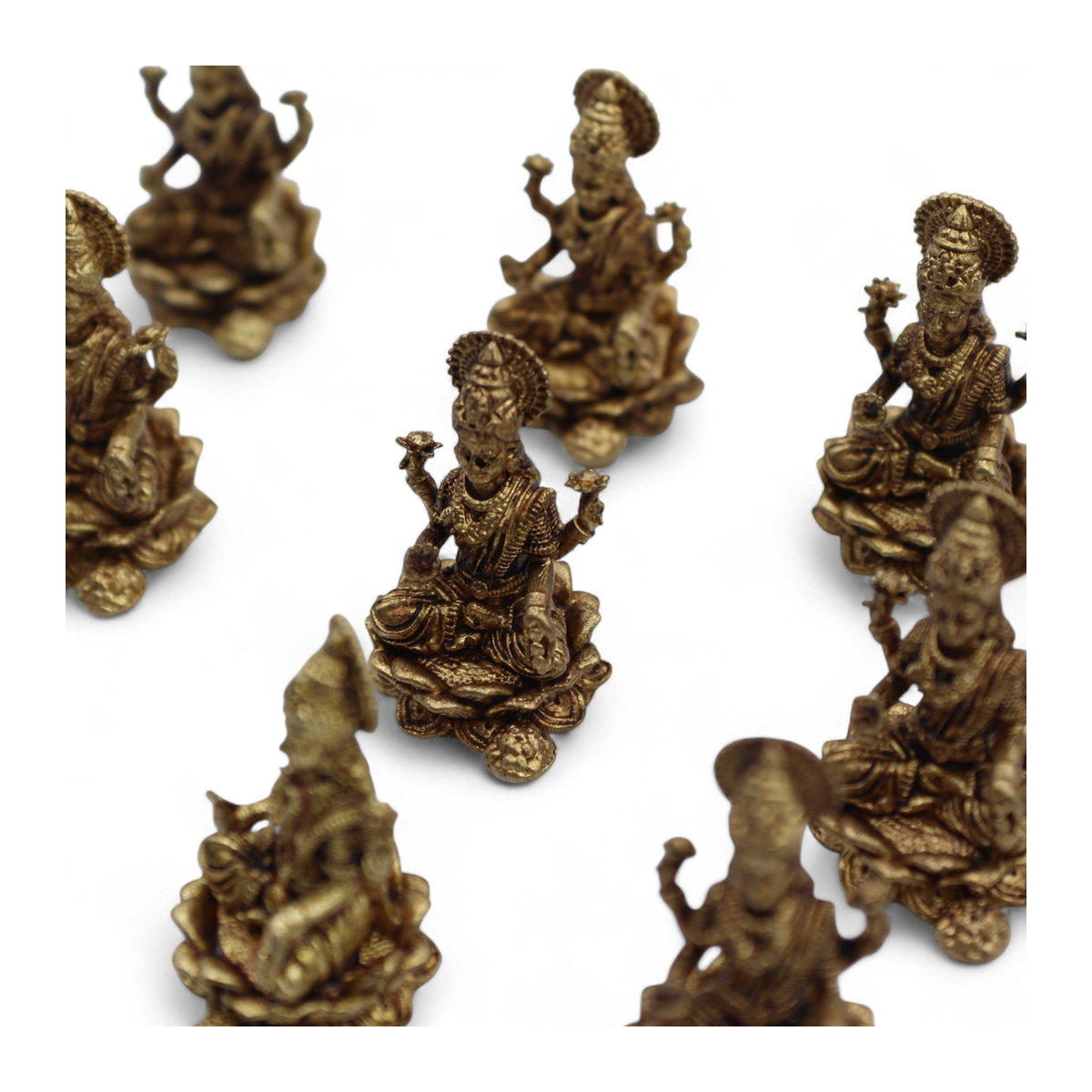 SHAMTAM Miniatur-Idol der Göttin Lakshmi aus Messing, 3 cm - Bild 2