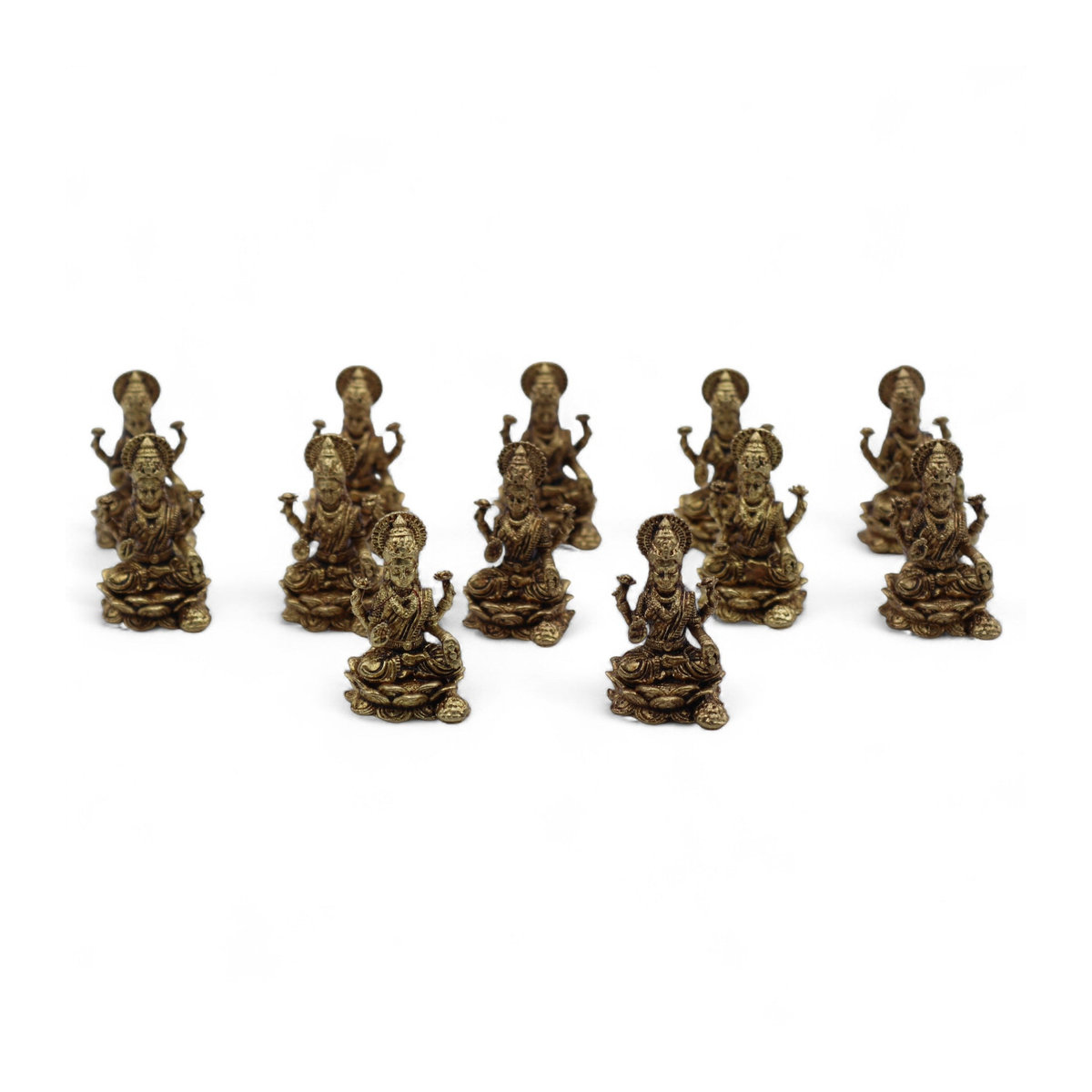 SHAMTAM Miniatur-Idol der Göttin Lakshmi aus Messing, 3 cm - Bild 4