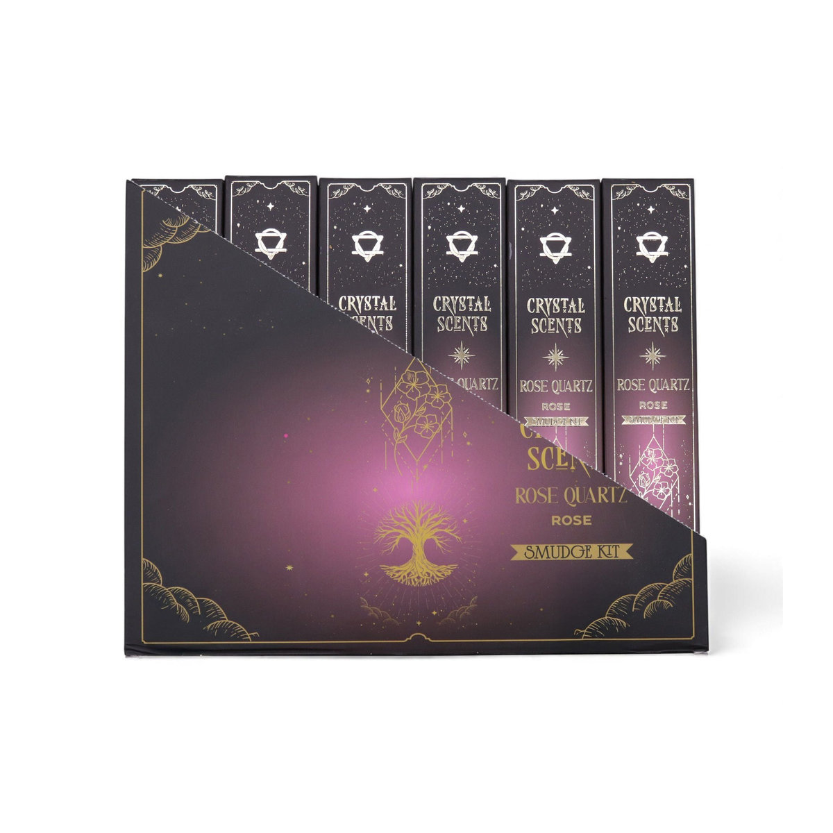 SHAMTAM Rosenquarz Kristall Räucherstäbchen mit floralem Rosenduft, 10 g - Bild 6