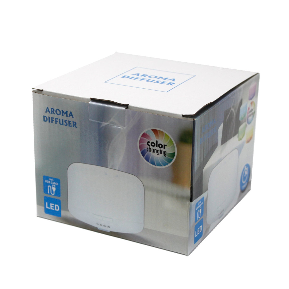 SHAMTAM Ultraschall Diffusor für ätherische Öle mit USB-Anschluss und Farbwechsel in Weiß, 300 ml - Bild 3