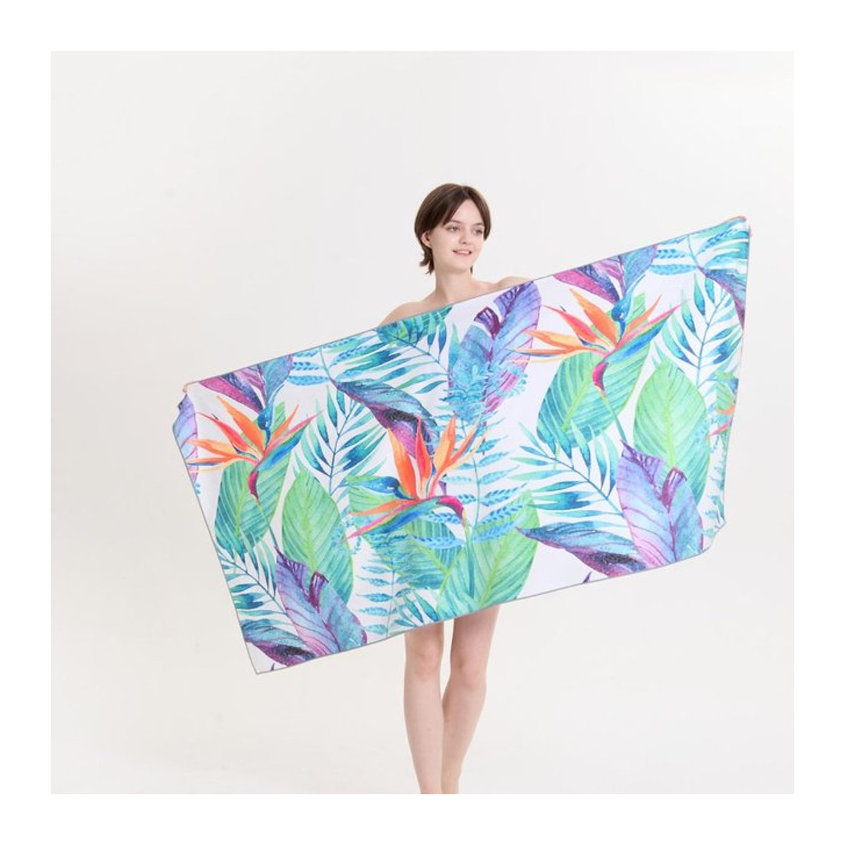 Shanika Chen Boho Mikrofaser Strandtuch, schnelltrocknendes Reisehandtuch, sandfest und weich, multicolor, B: 40 cm, H: 60 cm - Bild 1