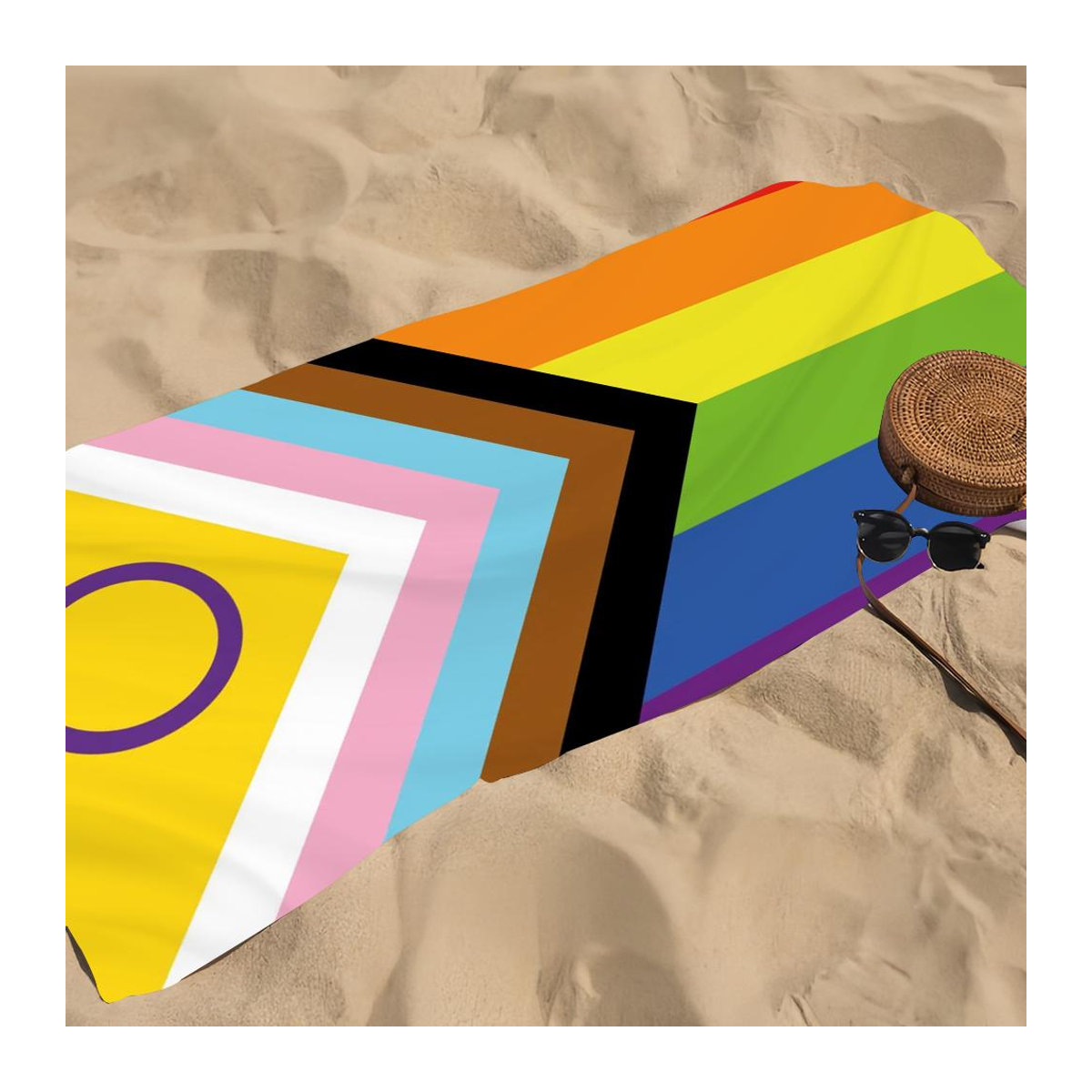 Shanika Chen Regenbogen Strandtuch Multicolor, B: 30 cm, H: 60 cm - Bild 1