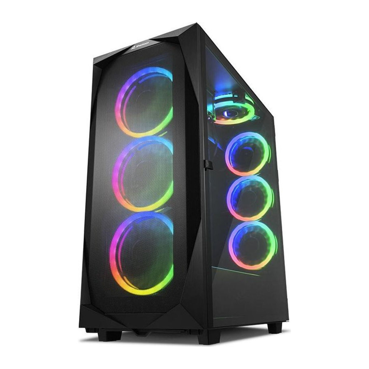 Sharkoon REV300 ATX Tower Gehäuse in Schwarz mit Glas-Seitenteil - Bild 1